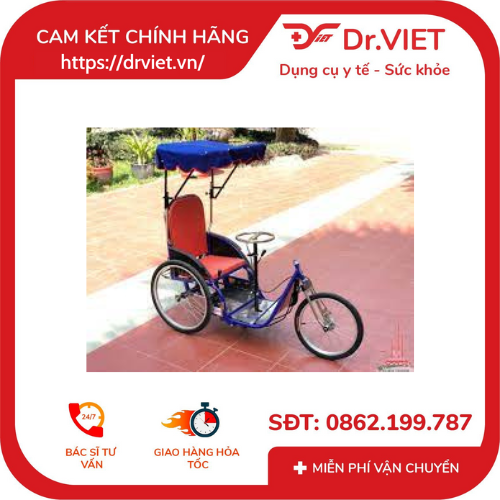 Xe lắc sắt sơn Kiến Tường hỗ trợ người cao tuổi, người sau chấn thương đi lại