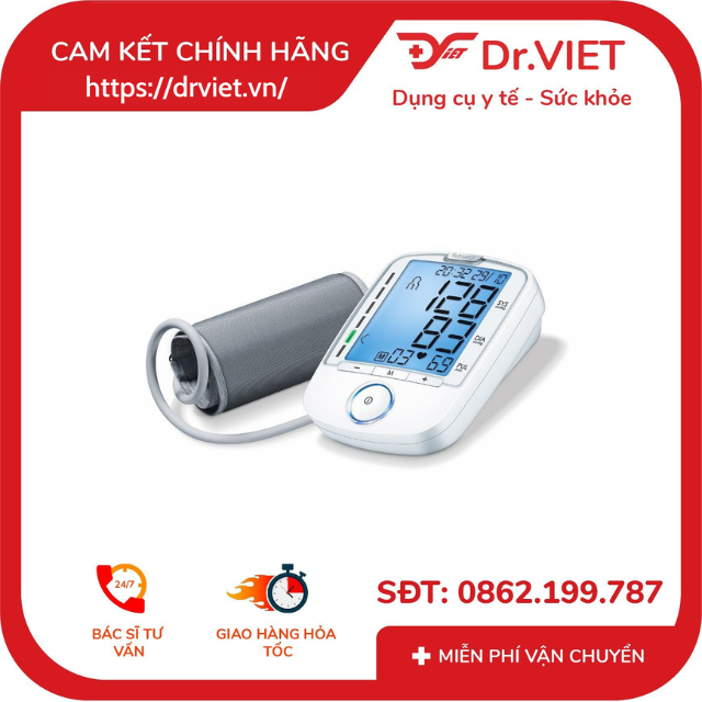 Máy đo huyết áp bắp tay cảm ứng Beurer BM47 cao cấp-Xuất xứ Đức, đo huyết áp, cảnh báo rối loạn nhịp tim,tự động báo lỗi