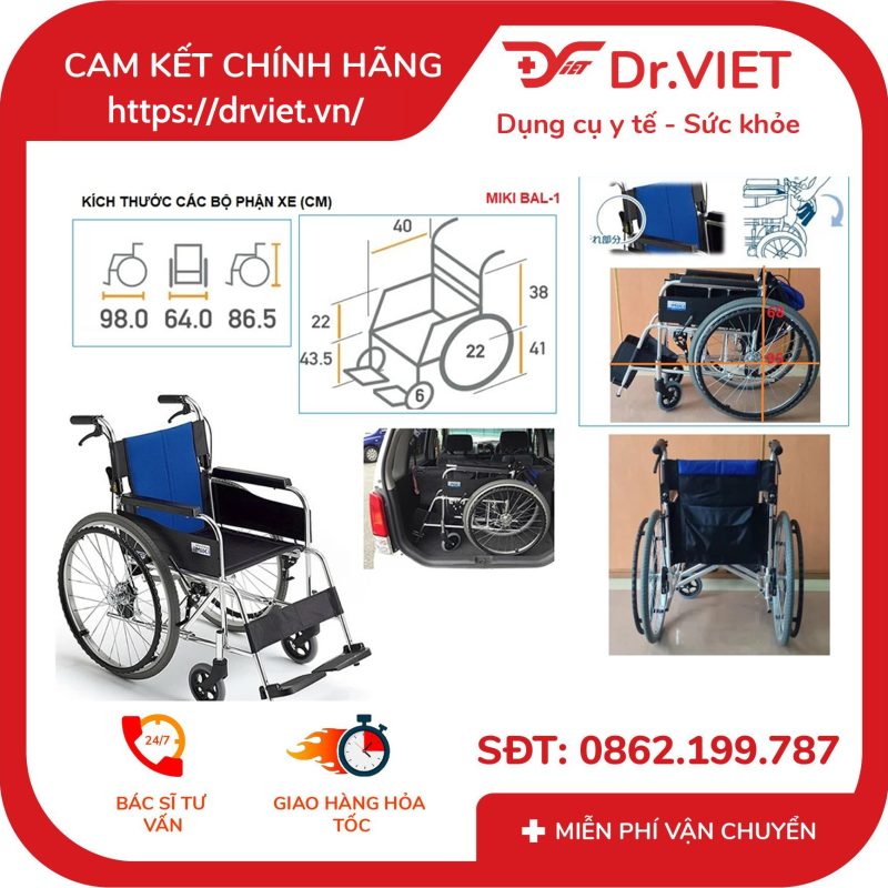 Xe Lăn MiKi Nhật Bản BAL-1