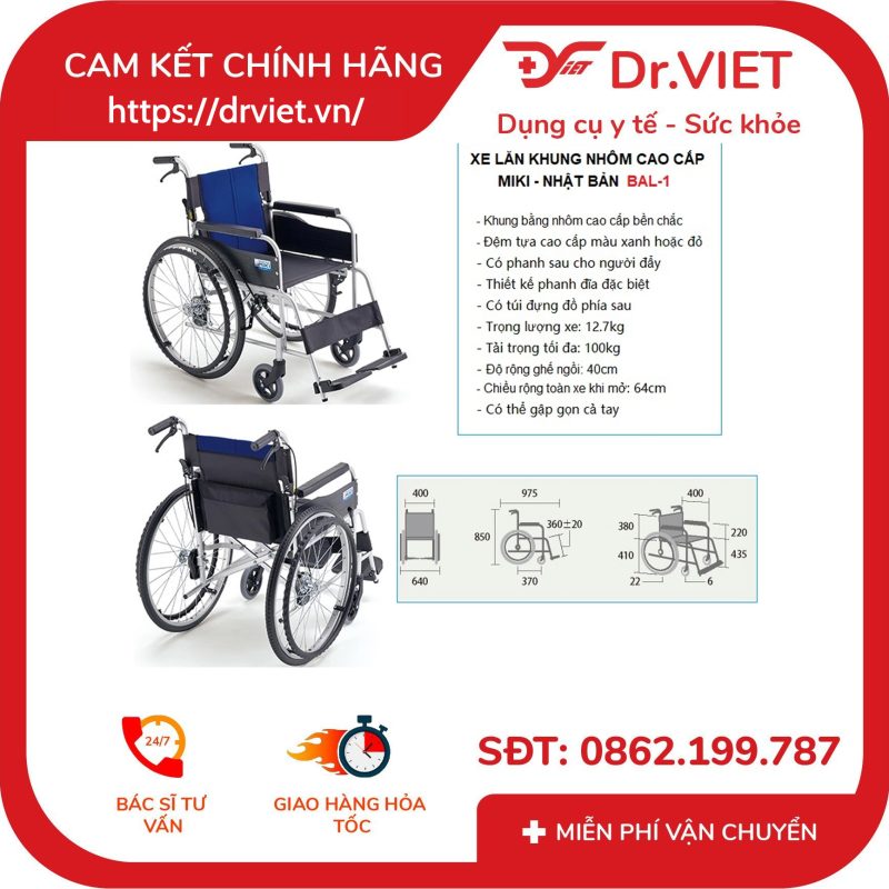 Xe Lăn MiKi Nhật Bản BAL-1