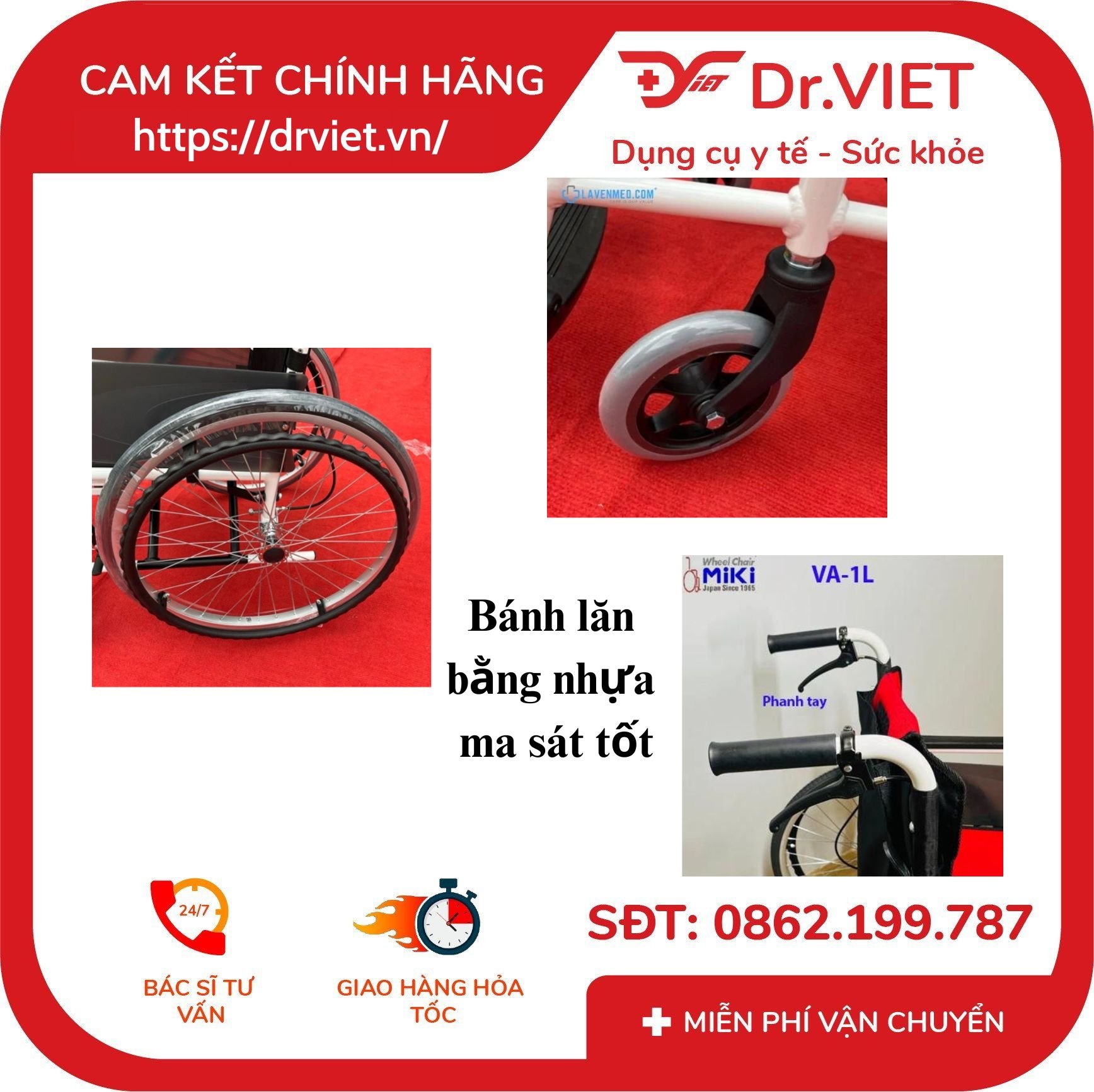 Xe lăn Miki VA-1L ( Thương hiệu cao cấp Nhật Bản)