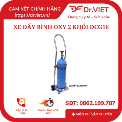 XE ĐẨY BÌNH OXY 2 KHỐI DCG16 - DRVIET 13 XE ĐẨY BÌNH OXY 2 KHỐI DCG16 - DRVIET