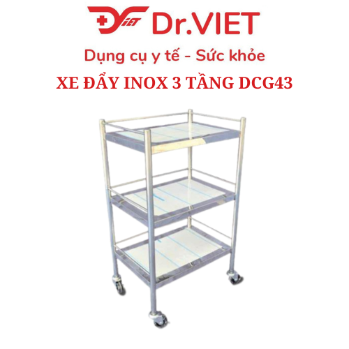 Xe đẩy Inox 3 tầng là giải pháp tối ưu cho thiết bị y tế hiện đại