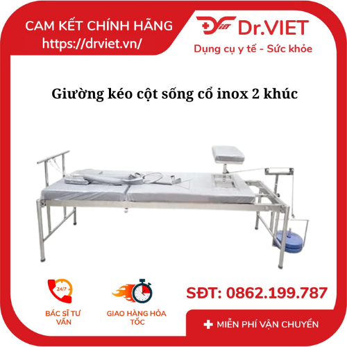 Giường kéo cột sống inox 2 khúc DCG10