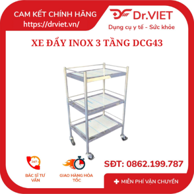 XE ĐẨY INOX 3 TẦNG DCG43 - DR. VIỆT