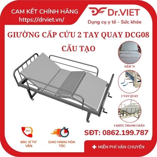 Giường Inox Cấp Cứu 2 Tay Quay Giải Pháp Tối Ưu Cho Chăm Sóc Bệnh Nhân