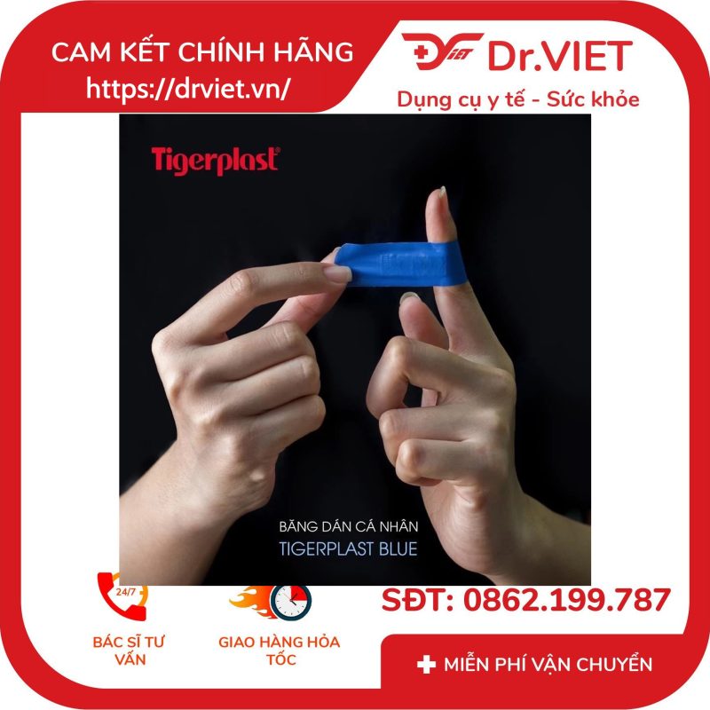 Băng keo cá nhân có kim loại Tigerplast Blue chuẩn BRC & IFS dành cho ngành thực phẩm ( 100 miếng) 16 Băng keo cá nhân có kim loại Tigerplast Blue chuẩn BRC & IFS dành cho ngành thực phẩm ( 100 miếng)