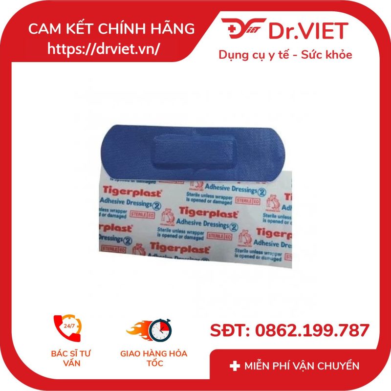 Băng keo cá nhân có kim loại Tigerplast Blue chuẩn BRC & IFS dành cho ngành thực phẩm ( 100 miếng) 13 Băng keo cá nhân có kim loại Tigerplast Blue chuẩn BRC & IFS dành cho ngành thực phẩm ( 100 miếng)