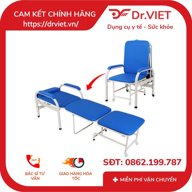 Ghế giường bệnh viện đa năng xếp gọn 7 Ghế giường bệnh viện đa năng xếp gọn