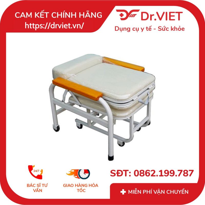 Ghế giường bệnh viện đa năng xếp gọn 8 Ghế giường bệnh viện đa năng xếp gọn