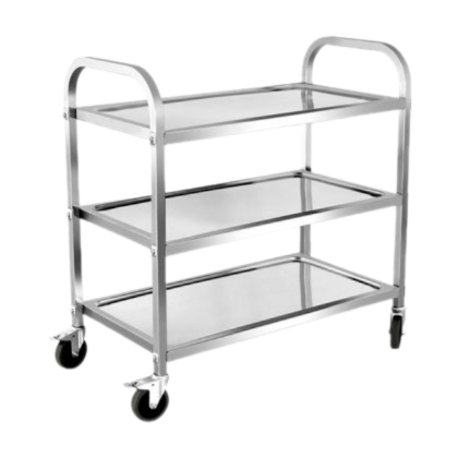 Xe Đẩy Inox 50x80 3 Tầng có tay đẩy DCG37
