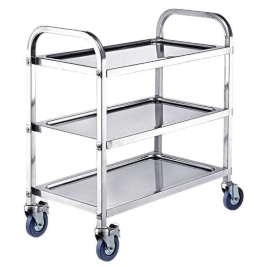 Xe Đẩy Inox 50x80 3 Tầng có tay đẩy DCG37