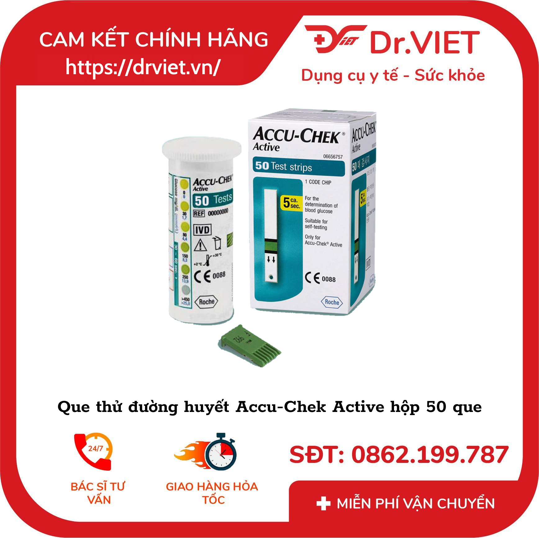 Que thử đường huyết Accu-Chek Active