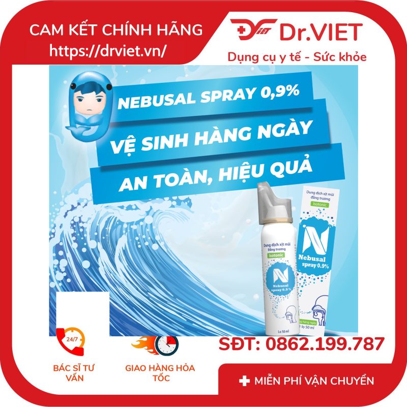 Dung dịch xịt mũi Nebusal spray 0,9% lọ 50ml 15 Dung dịch xịt mũi Nebusal spray 0,9% lọ 50ml