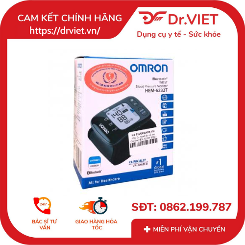 Máy đo huyết áp Omron HEM-6232T: Giải pháp hiện đại cho theo dõi sức khỏe tại nhà