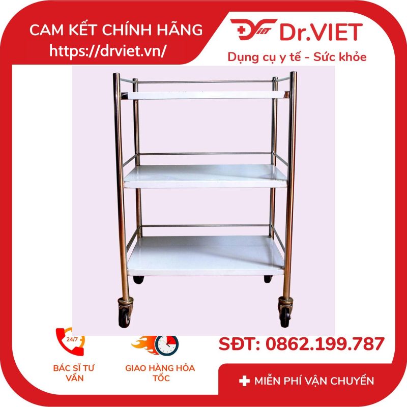 Xe Đẩy Inox 40x60 3 Tầng DCG34