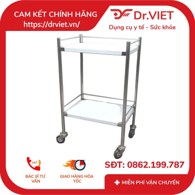 Xe đẩy inox 30*40, 2 tầng, 1 vòng thau DCG21 - Đức Cường 11 Xe đẩy inox 30*40, 2 tầng, 1 vòng thau DCG21 - Đức Cường