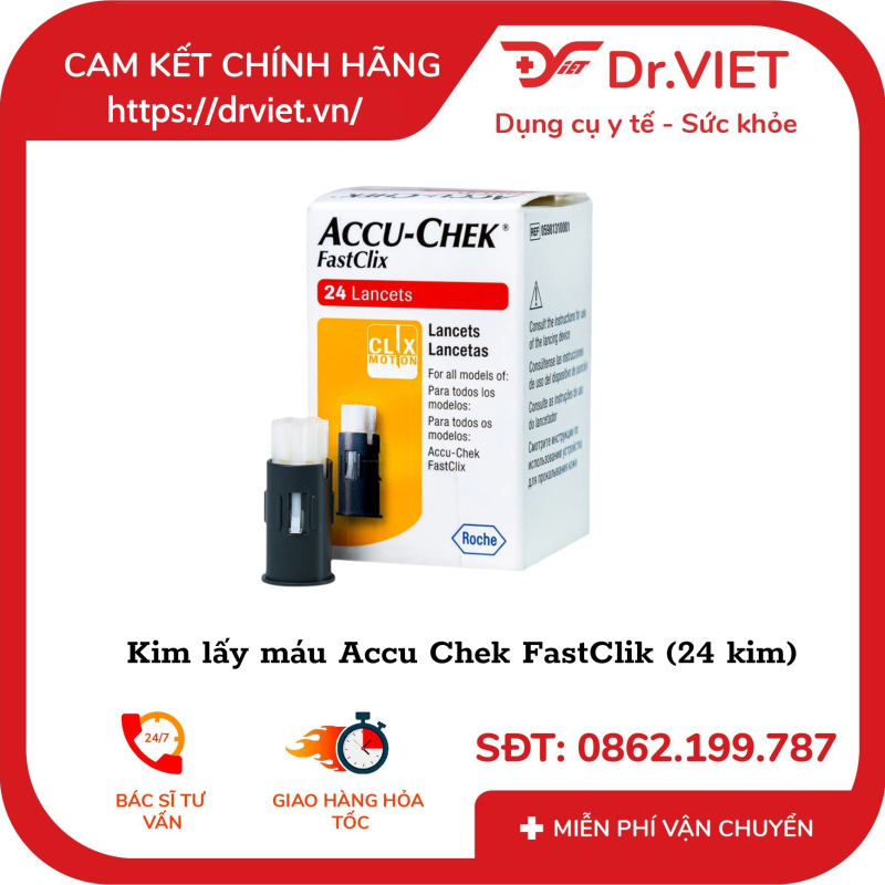 Kim lấy máu Accu Chek FastClik (24 kim)
