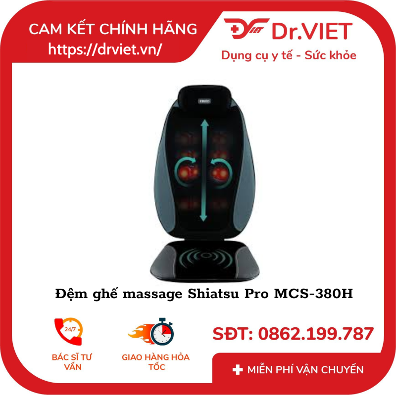 Đệm ghế massage Shiatsu Pro MCS-380H