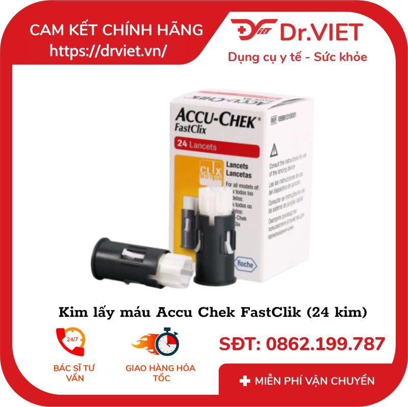 Kim lấy máu Accu Chek FastClik (24 kim)