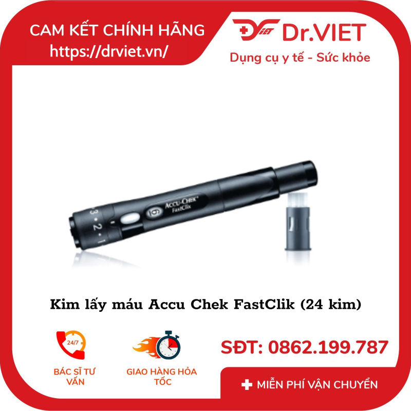 Kim lấy máu Accu Chek FastClik (24 kim)