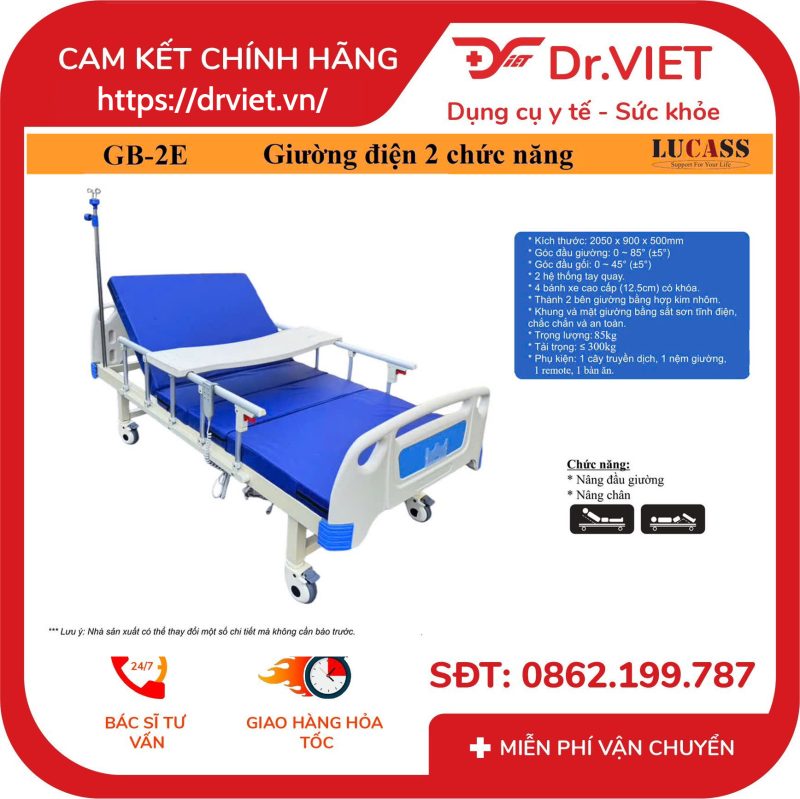 Giường Điện 2 Chức Năng Lucass GB-2E