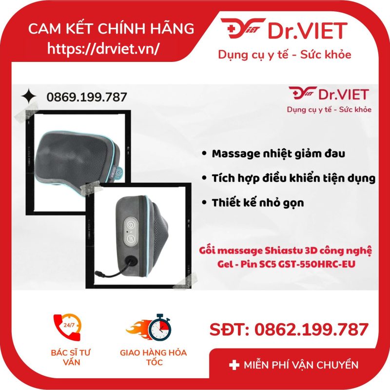 Gối massage cổ vai gáy HoMedics GST-550HRC-EU 11 Gối massage cổ vai gáy HoMedics GST-550HRC-EU