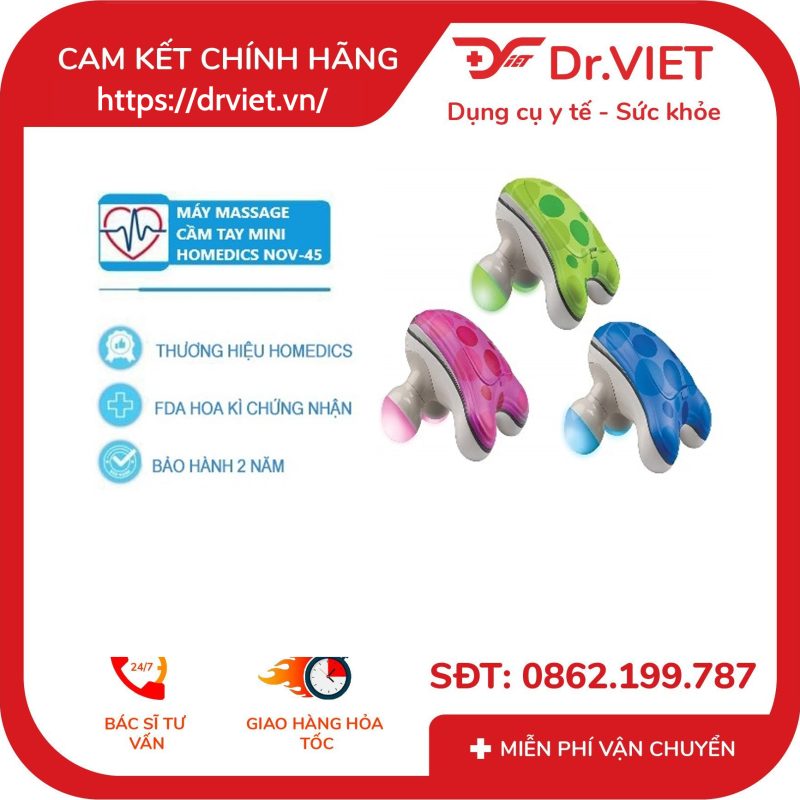 Máy Massage cầm tay Mini Turtle 3 đầu Homedics NOV-60