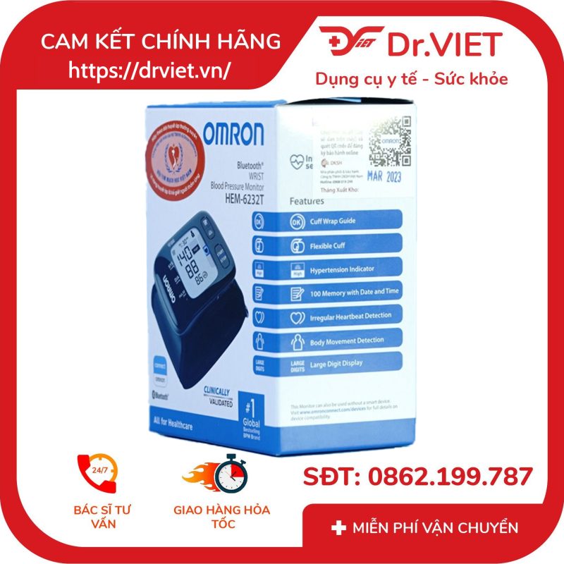Máy đo huyết áp cổ tay Omron HEM-6232T 15 Máy đo huyết áp cổ tay Omron HEM-6232T