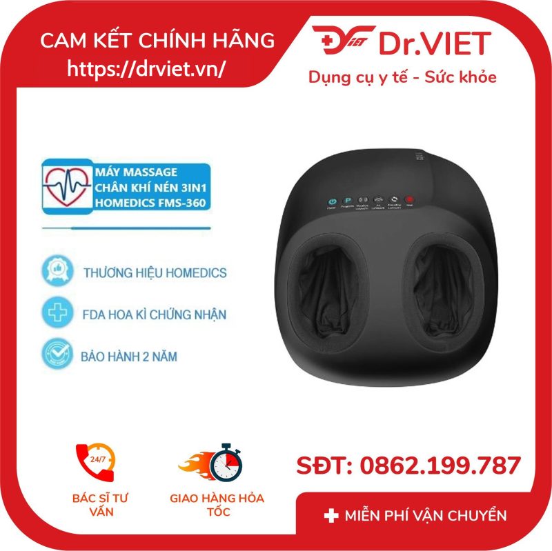 Máy massage chân 3in1 kèm nhiệt Homedics FMS-360
