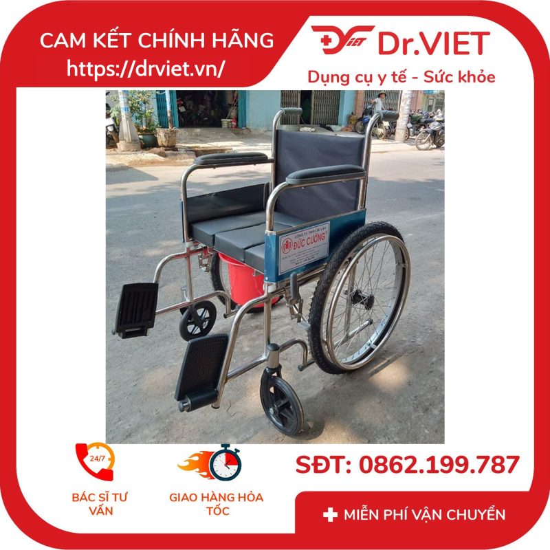 Xe lăn tay inox Đức Cường DCX02
