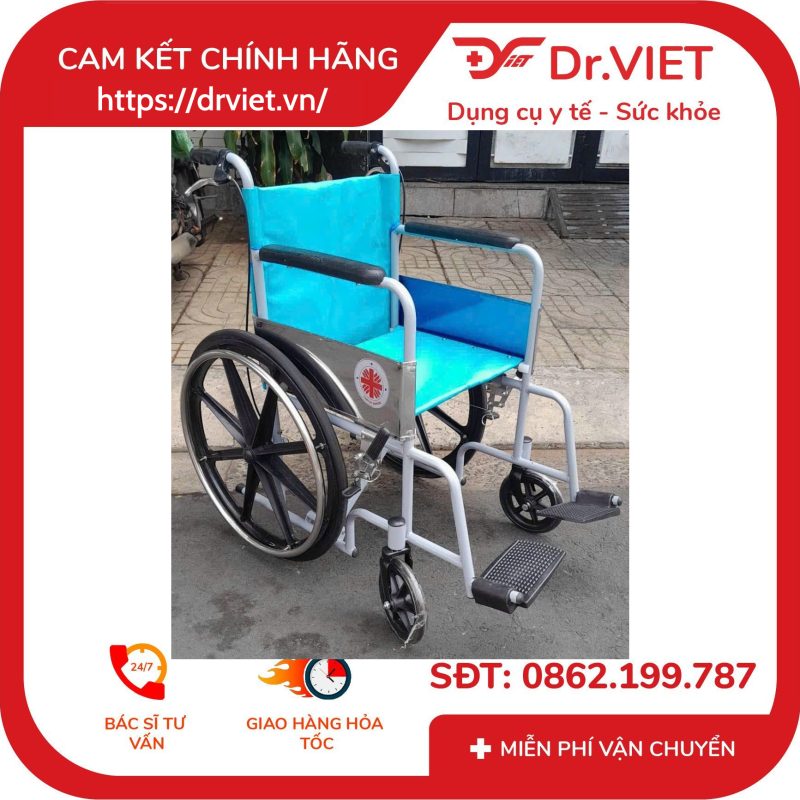 Alternative view of Xe lăn tay inox Đức Cường DCX02