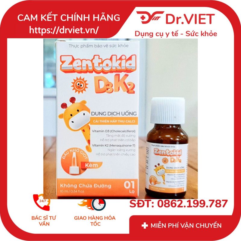 Thuốc Zentokid D3K2 10ml hỗ trợ hấp thu canxi cho bé 10 Thuốc Zentokid D3K2 10ml hỗ trợ hấp thu canxi cho bé