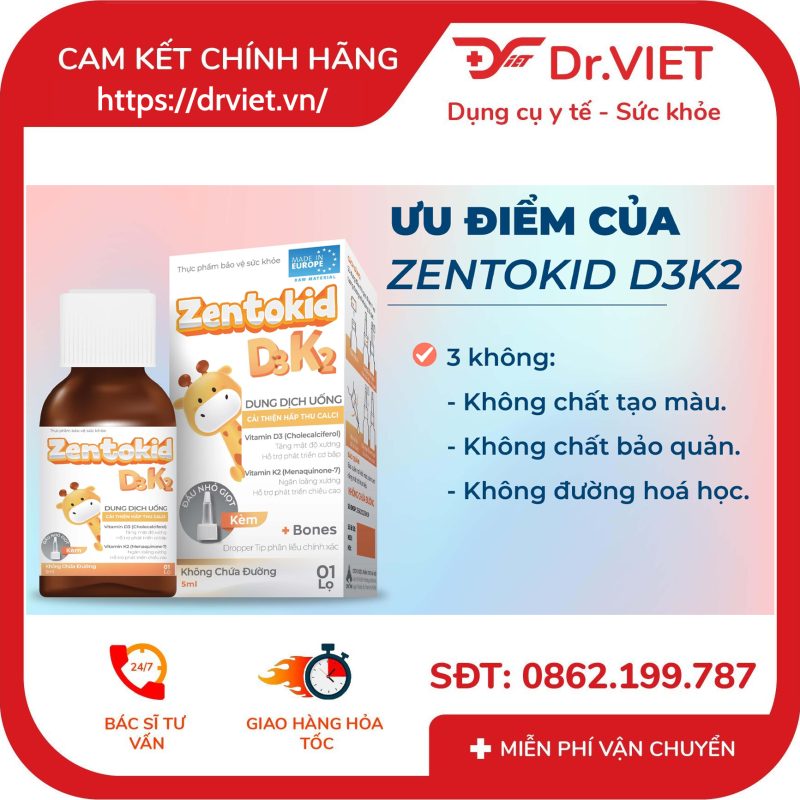 Thuốc Zentokid D3K2 10ml hỗ trợ hấp thu canxi cho bé 8 Thuốc Zentokid D3K2 10ml hỗ trợ hấp thu canxi cho bé