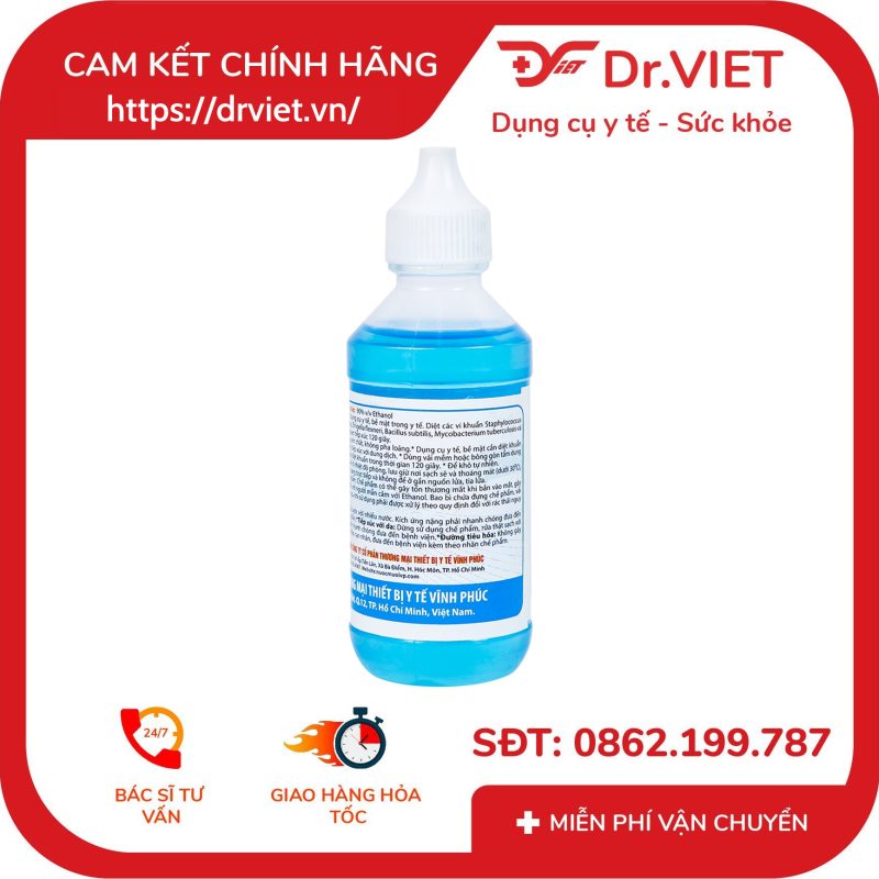 Cồn Xanh 90 độ Vĩnh Phúc hỗ trợ sát trùng vết thương ngoài (60ml)