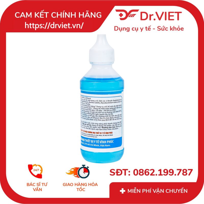 Cồn Xanh 90 độ Vĩnh Phúc hỗ trợ sát trùng vết thương ngoài (60ml)