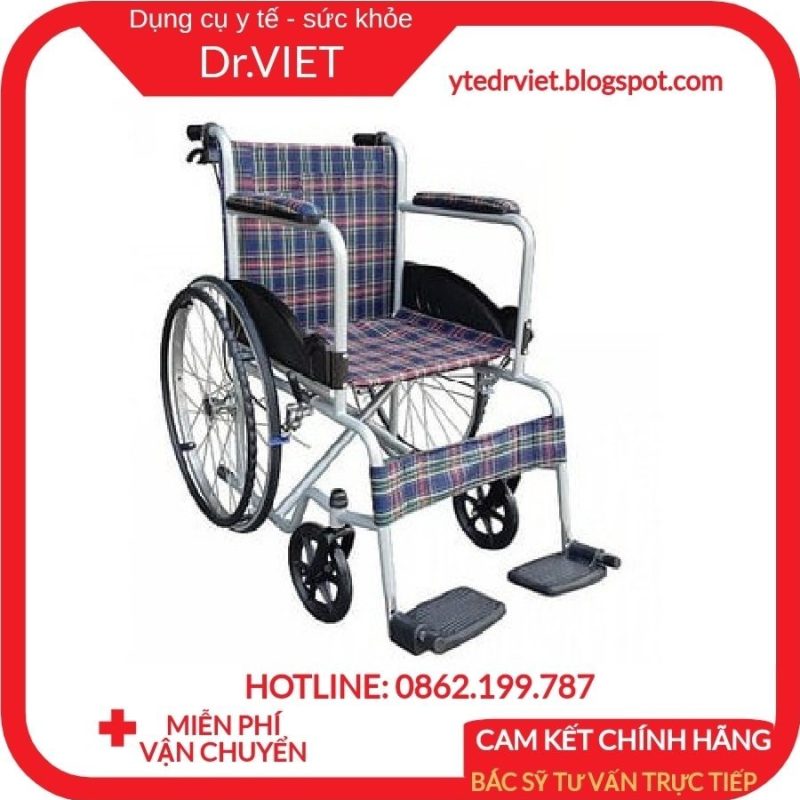 [Cao Cấp] Xe lăn Tiêu chuẩn Lucass X75 (Có thắng tay)-Giúp cho người già, người khuyết tật, bệnh nhân di chuyển dễ dàng