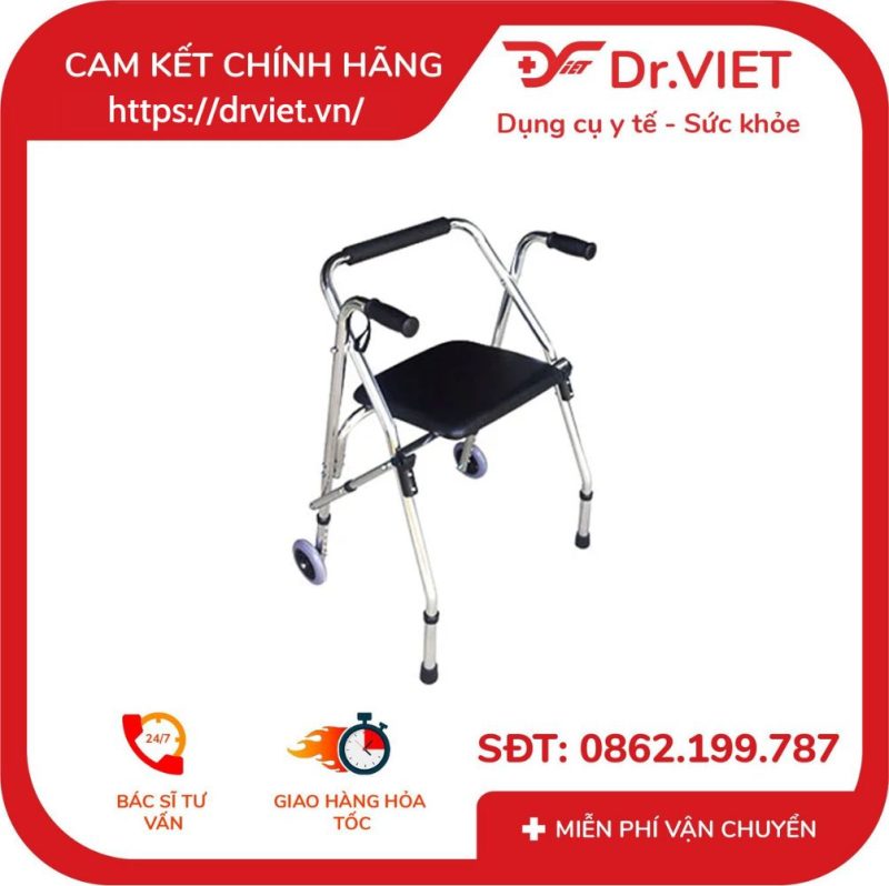 Khung tập đi có nệm ngồi Đức Cường - DCK03