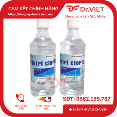 Dung Dịch Natri Clorid 0.9% Pharmedic Súc Miệng, Rửa Vết Thương Chai 500Ml [Chính hãng] - Vệ sinh răng, miệng, họng mỗi ngày, dung dịch được dùng ngoài rửa vết thương