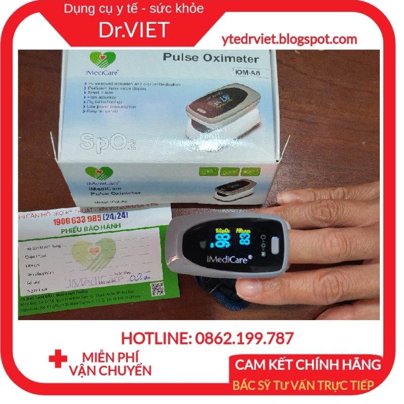 Máy đo nồng độ bão hòa Oxy trong máu (SPO2) và nhịp tim iMediCare iOM-A8- Chính hãng Singapore bảo hành 2 năm, Sử dụng cho cả trẻ em và người lớn, Chế độ cảnh báo SpO2 thấp và nhịp tim bất thường bằng âm thanh dùng cho mùa dịch