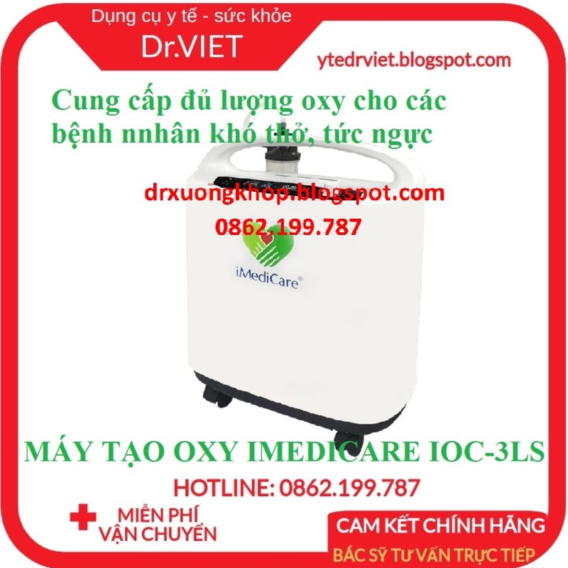 MÁY TẠO OXY IMEDICARE IOC-3LS- Cung cấp oxy tại nhà cho người già, bệnh nhân khó thở, tức ngực, bệnh hô hấp, hen suyễn- Bảo hành chính hãng 12 tháng