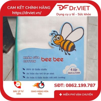 Khăn sữa cotton BEE BEE 4 lớp 4 Khăn sữa cotton BEE BEE 4 lớp