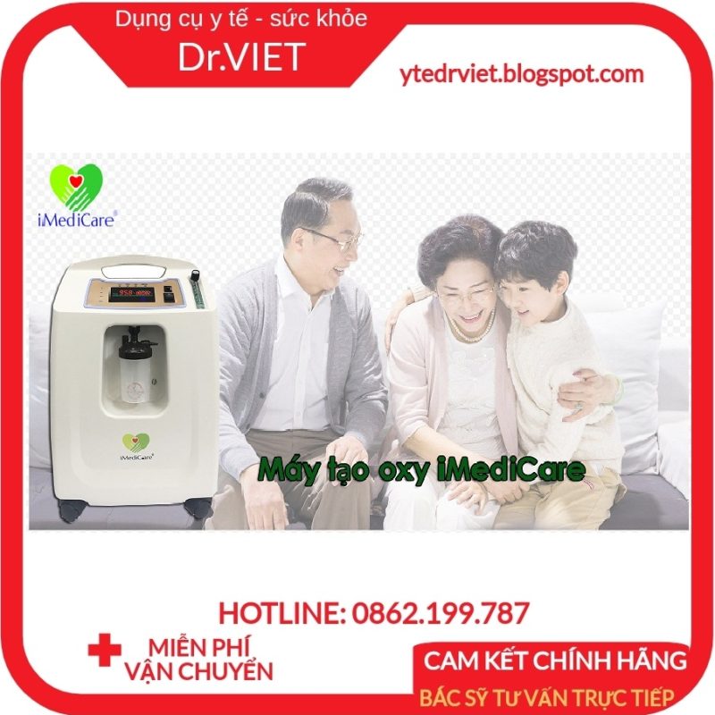 MÁY TẠO OXY IMEDICARE IOC-3LS- Cung cấp oxy tại nhà cho người già, bệnh nhân khó thở, tức ngực, bệnh hô hấp, hen suyễn- Bảo hành chính hãng 12 tháng