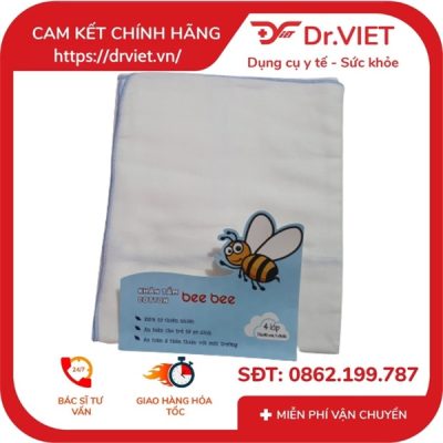 Khăn tắm cotton Bee Bee BeeVn 4 lớp - bịch 4 Khăn tắm cotton Bee Bee BeeVn 4 lớp - bịch