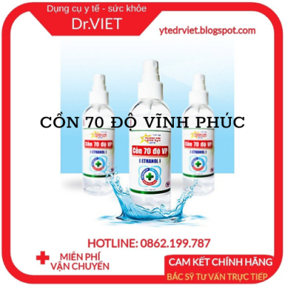 Nước ethanol 70 độ Vĩnh Phúc dùng để xử lý làm sạch môi trường, sát khuẩn bề mặt vật dụng và có thể xử lý vi khuẩn trên con người, bề mặt da, sát khuẩn vết thương, diệt khuẩn, sát khuẩn dụng cụ y tế, đồ vật DrViet