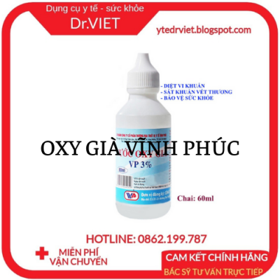 Nước oxy già Vĩnh Phúc dùg để rửa sạch, sát trùng vết thương và vết loét, súc miệng trong trường hợp viêm răng lợi; viêm miệng cấp, ngoài ra còn dùng để rửa ống tai, loại bỏ ráy tai khi tai có mủ DrViet 68 Nước oxy già Vĩnh Phúc dùg để rửa sạch, sát trùng vết thương và vết loét, súc miệng trong trường hợp viêm răng lợi; viêm miệng cấp, ngoài ra còn dùng để rửa ống tai, loại bỏ ráy tai khi tai có mủ DrViet
