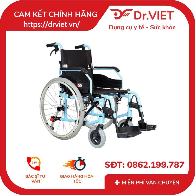 Xe Lăn Nhôm Cao Cấp Lucass X-203- dành cho người già, khuyết tật, bị bệnh hay dùng trong bệnh viện, các trung tâm y tế