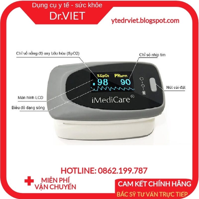 Máy đo nồng độ bão hòa Oxy trong máu (SPO2) và nhịp tim iMediCare iOM-A8- Chính hãng Singapore bảo hành 2 năm, Sử dụng cho cả trẻ em và người lớn, Chế độ cảnh báo SpO2 thấp và nhịp tim bất thường bằng âm thanh dùng cho mùa dịch