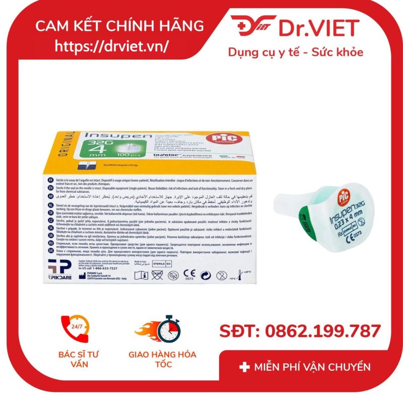 Kim bánh ú sử dụng cho bút tiêm insulin loại kim 32G x 4mm