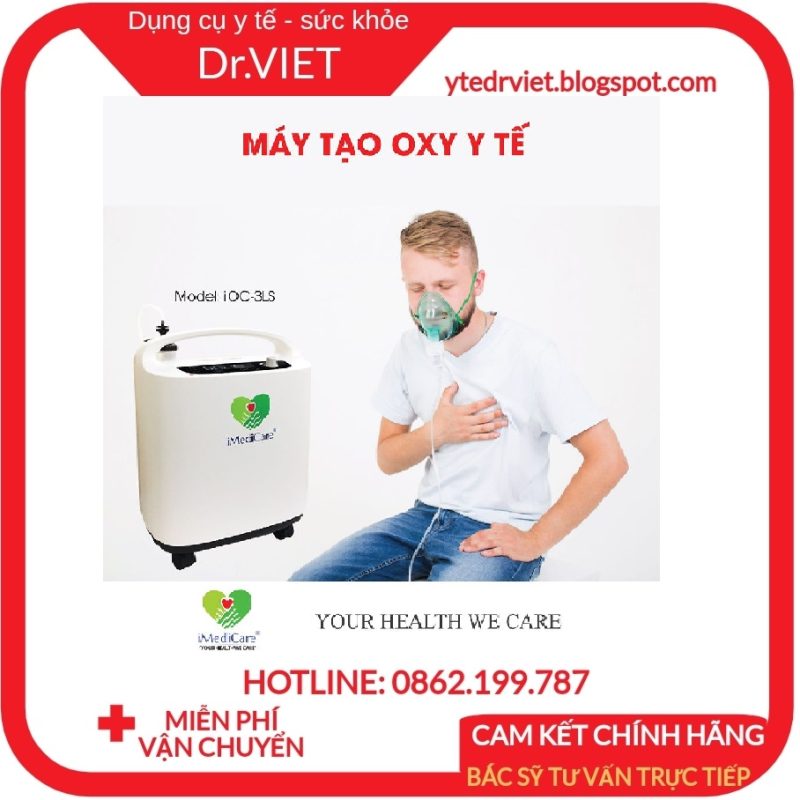 MÁY TẠO OXY IMEDICARE IOC-3LS- Cung cấp oxy tại nhà cho người già, bệnh nhân khó thở, tức ngực, bệnh hô hấp, hen suyễn- Bảo hành chính hãng 12 tháng